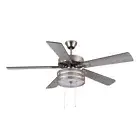 River of Goods 52 in. Silver & White Glitter LED Lighted Ceiling Fan