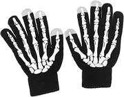 [Alasum] Halloween Gag Touch Screen Glove Halloween Bone Gloves Mittens Thermal Gloves Knit Gloves Halloween Gloves Knitting Gloves Winter Gloves Claws Skeleton Clothing Fashion Man