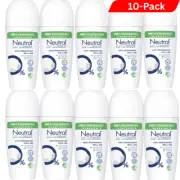 10 x Neutral Unscented Deodorant Roll-On 50ml – pH Balanced for Sensitive Skin