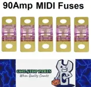 5 x 90A MIDI Fuses ANS 90 Amp Fuses 41mm x 12mm 4wd Caravan Truck Bus Fuses 5pcs