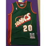 1995-96 新款 NBA 男式西雅圖超音速 #20 GARY PAYTON MN 復古刺繡籃球球衣球衣綠色99999