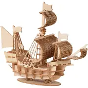 Catzon 3D Wooden Puzzles Pirate Ship Model Kit Ideal Present for Kids