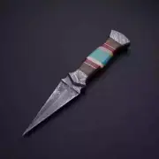 Custom handmade Damascus steel TURKISH DAGGER knife with pouch