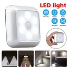 2Pcs LED Motion Sensor Night Light Wall Closet Cabinet Lamp Battery Powered