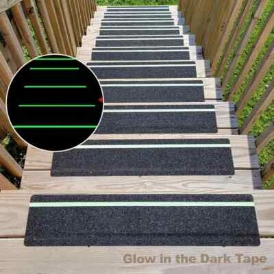 Glow in Dark Anti Slip Traction Tape Green Stripe Friction Abrasive Adhesive For