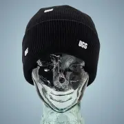 Ugg Hat Beanie Black Wool Blend Cuffed Scatter Logo Streetwear Outdoor Logo!