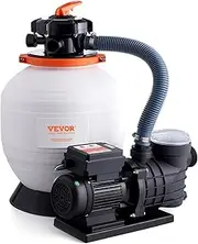 VEVOR Sand Filter Pump for Above Ground Pools, 350 mm, 13,000 L/H, 450W Swimming Pool Pumps System & Filters Combo Set with 6-Way Multi-Port Valve & Strainer Basket, for Domestic and Commercial Pools