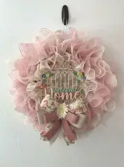 Deco Mesh Welcome Wreath, Spring Wreath, Wall Hanging, Summer Door Decor