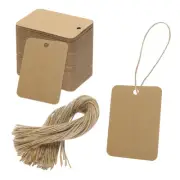 100Pcs Kraft Paper Gift Tags with String,16x23.6" Wood Pulp Paper Labels Brown