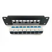 Optical Fiber Patch 8 Port with Inline Keystone Pass-Thru Coupler Patch Panel