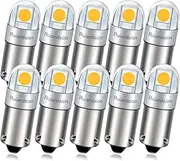 Ruiandsion BAY9S LED Glove Box Light H21W 64136 Warm White 6V Non Polarity 3030 2SMD Chipsets for Car Interior Side Door Courtesy Lights Map Lights Pack of 10
