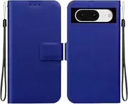 Compatible with Google Pixel 8 5G Flip Kickstand case Cover,Compatible with Google Pixel 8 5G Magnetic Wallet Case Blue