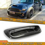 Carbon Fiber Front Air Flow Hood Scoop Bonnet Vent For Mini Cooper S R56 2007-14
