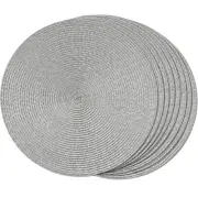 Round Braided Placemats Set of 8 Place Mats for Dining Table Woven Washable N...