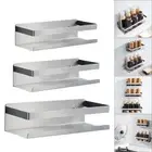 Spice Rack Wall Mounted Seasoning Rack, Stainless Steel Storage Holder Organizer