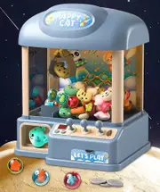 Mini Claw Machine Kids Arcade Doll & Candy Catch Grabber with Lights & Music - Blue