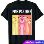 卡通PINK PANTHER粉紅豹/頑皮豹圖案男士百分百純棉圓領短袖T恤