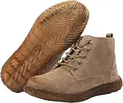 [INLIMA] Safety Shoes, Men's Anti-Penetration Mesh Rubber Sole Construction Work Shoes Breathable Non-Slip Comfortable Steel Toe Shoes for Daily Work Site Construction, Brown, 40