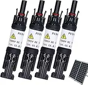 Solar Fuse, 4Pcs Solar Panel Fuse Holder 30A 1000V IP67 Waterproof PV Connectors with Built-in Anti-Backflow Diode for Home