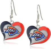 NBA Oklahoma City Thunder Swirl Heart Earrings