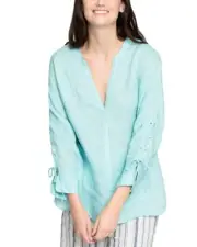 NIC+ZOE 293893 Women Cliff View Top Aqua Size XS (US 0-2)
