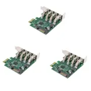 3X Low Profile 4 Ports PCI-E to USB 3.0 HUB PCI Express Expansion Card5048