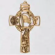 Brass Cross Applique for Funeral Box/Cube Cremation Urn, Pewter Also Available