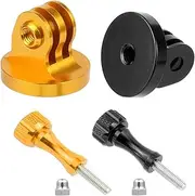 Momerch Aluminum Alloy Mount Adapter with Thumb Screws Compatible with GoPro Hero and Other Action Cam (Black + Yellow)