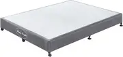 Mattress Base Ensemble Queen Size Solid Wooden Slat in Chaorcoal with Removable Cover