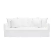 [James Lane] Como Linen Sofa Pure White - 3 Seater