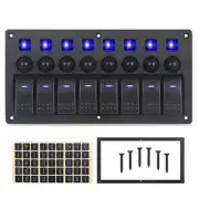 Boat Panel 8 Gang ON-Off Ignition 3 Pin Waterproof Toggle Rocker Switch Panel...