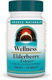 Source Naturals Wellness Elderberry Extract, 500 mg, 30 Tabs