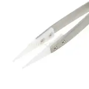 NEW Stainless Steel Ceramic Tweezers Heat Resistant Non Conductive Ceramic Tip