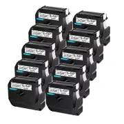 10PK Black on Clear Label Tape Compatible with Brother MK-131 MK131 P-touch 1/2"