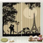 Gray Quiet Moon Night 3D Curtain Blockout Photo Printing Curtains Drape Fabric