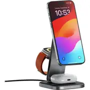 SATECHI 3-in-1 Foldable QI2 Wireless Charging Stand with 45W Charger & Travel Adapters [ST-Q31FM-AP]
