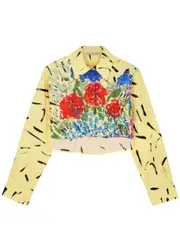 Christopher Kane Puglia Printed Cotton-poplin Shirt - Yellow - 8 8