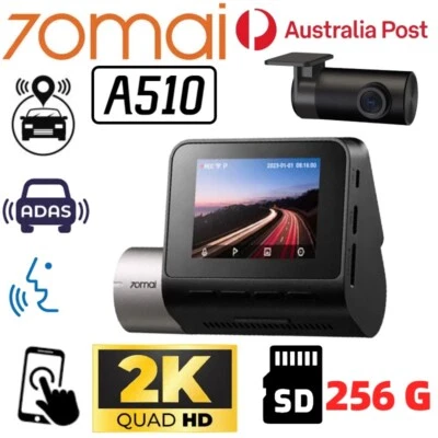 70mai A510 Car Dash Cam 2K HD Camera Rear Dashcam APP Recorder Video ADAS DVR