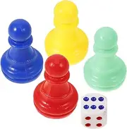 ERINGOGO Multicolored Game Board Tokens and Dice Color Pieces for Board Games Tabletop Markers Family Gatherings and Team-Building Activities