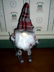 GALLERIE II -13.7"H LUMBERJACK GNOME ON SKIS SOFT FIGURINE -NEW