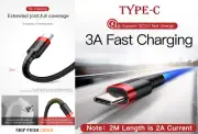 GENUINE Baseus USB Type C Cable Fast Charge TYPE-C Charging cord For Samsung