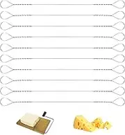 10PCS 5.7" Cheese Slicer Wire Replacement Stainless Steel Cheese Cutters Slicer Kit, Handheld Butter Cutter Slicer Perfect Cheese Slices, For Home Kitchen Block Cheese Cutting(0.35mm Diameter)