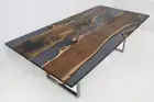 Clear Epoxy Resin Dining Table Top, Resin Epoxy Wooden Furnitur Table Top