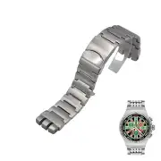 23mm Silver Color Steel Watch Bracelet For Swatch XL Irony The Chrono YOS426G