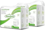 Newclears Incontinence Underwear for Women Men, Disposable Adult Diapers Absorbent Pull Ups Maximum Absorbency for Disability Postnatal Patient Bedridden Care, 10 Count/Pack (Large - 20 Count)