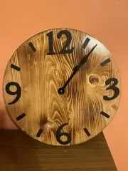 Hand crafted 19.5 Inch wooden wall clock
