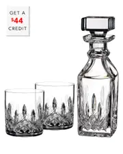Waterford Lismore Connoisseur Square Decanter 15.5oz & Tumbler 7oz Set Of 2 with $44 Credit