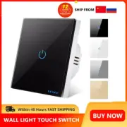Light Touch Switch Sensor Power 1/2/3 Gang 1 Way 220V Wall Lamp Switches On Off