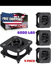1/2" D Ring Tie Down Anchors, 4 Pack 6000 lbs Heavy Duty Trailer Tie Down Hooks