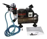 Spaz Stix 50000 Dual Action Gravity Feed Airbrush & Air Compressor Combo